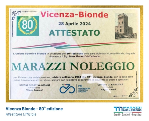 Vicenza-Bionde - Marazzi noleggio